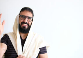 Bearded,Jewish,With,A,Tallit,(talis),.,The,Man,Is