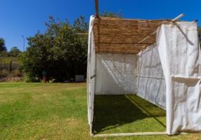A,White,Building,Of,A,Public,Sukkah,,Before,The,Sukkot