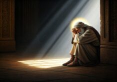 The,Biblical,Image,Of,Zechariah,Sitting,On,The,Floor,Of